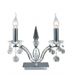 Table Lamp 2 Light Polished Chrome, Crystal - 1