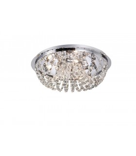 Flush Ceiling 5 Light Polished Chrome, Crystal - 1