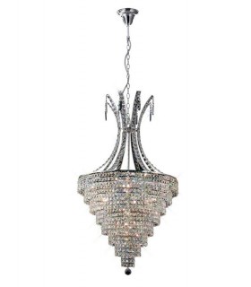 Ceiling Pendant 10 Light Polished Chrome, Crystal - 1