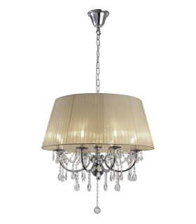 Ceiling Pendant with Soft Bronze Shade 8 Light Polished Chrome, Crystal - 1