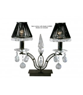 Table Lamp 2 Light Black Chrome, Crystal - 1