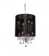 Ceiling Pendant with Black Shade 8 Light Polished Chrome, Crystal - 1