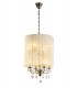 Ceiling Pendant with Ivory Cream Shade 8 Light Antique Brass, Crystal - 1