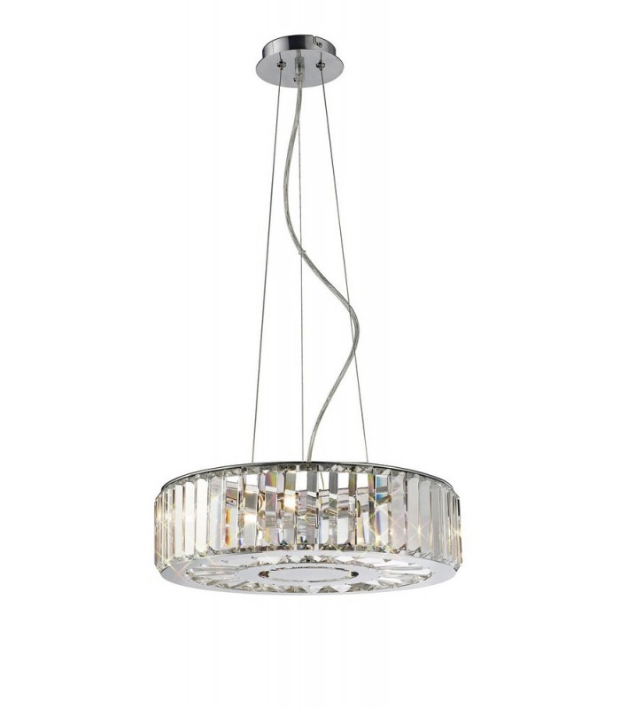 Ceiling Pendant 5 Light Polished Chrome, Crystal - 1