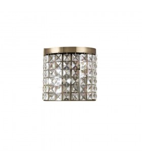 Wall Lamp 2 Light Antique Brass, Crystal - 1