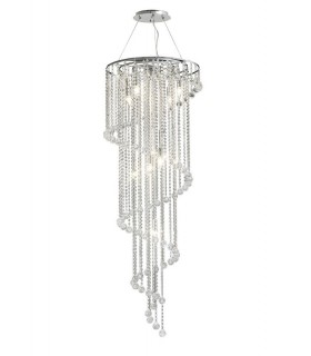 Ceiling Pendant Spiral 9 Light Polished Chrome, Crystal - 1