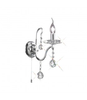 Wall Lamp Switched 1 Light Polished Chrome, Crystal - 1