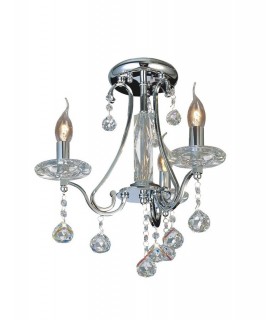 Semi Flush Ceiling 3 Light Polished Chrome, Crystal - 1