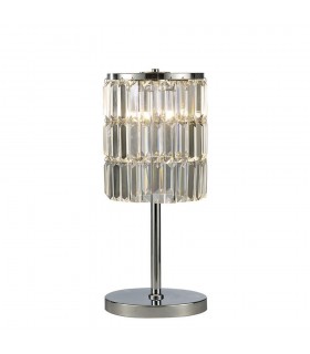 Crystal Curtain Table Lamp 3 Light Polished Chrome - 1