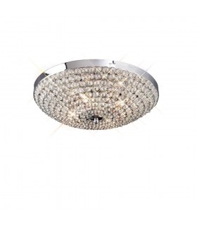 Flush Ceiling 4 Light Polished Chrome, Crystal - 1