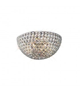 Circular Wall Lamp 2 Light Polished Chrome, Crystal - 1