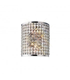 Rectangle Wall Lamp 2 Light Polished Chrome, Crystal - 1