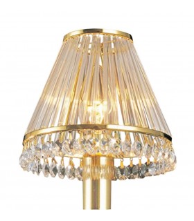 Clip-On Shade with Clear Glass Rods French Gold, - 1