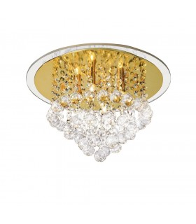 Flush Ceiling 4 Light French Gold, Crystal - 1