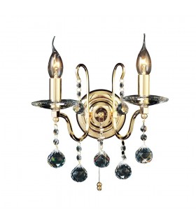 Wall Lamp Switched 2 Candle Light French Gold, Crystal - 1