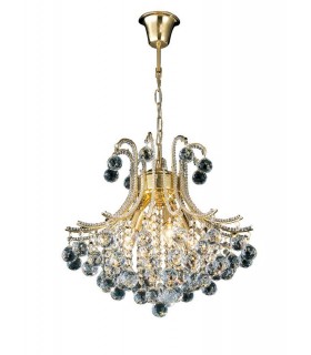 Ceiling Pendant Chandelier Round 4 Light French Gold, Crystal - 1