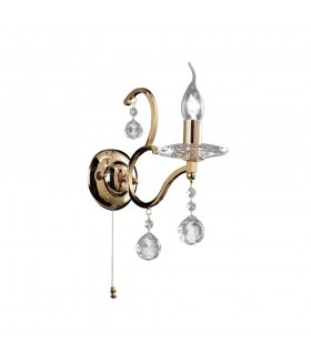 Wall Lamp Switched 1 Candle Light French Gold, Crystal - 1
