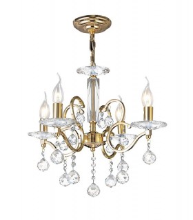 Ceiling Pendant Chandelier 4 Light French Gold, Crystal - 1