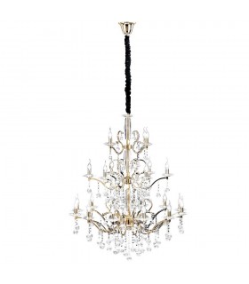 Ceiling Pendant Chandelier 3 Tier 22 Light French Gold, Crystal (Item Requires Assembly) - 1