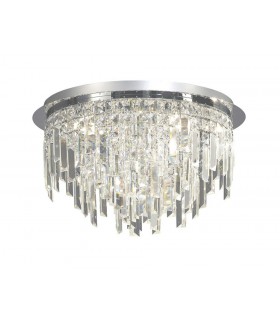Flush Ceiling Round 6 Light Polished Chrome, Crystal - 1