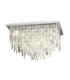 Flush Ceiling Square 6 Light Polished Chrome, Crystal - 1