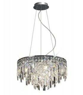 Ceiling Pendant Round 6 Light Polished Chrome, Crystal - 1