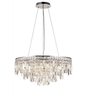 Ceiling Pendant Round 8 Light G9 Polished Chrome, Crystal - 1
