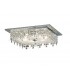 Flush Ceiling Square 6 Light Polished Chrome, Glass, Crystal - 1