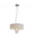 Ceiling Pendant with White Shade 4 Light Polished Chrome, Crystal - 1
