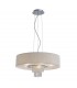 Ceiling Pendant with White Shade 6 Light Polished Chrome, Crystal - 1