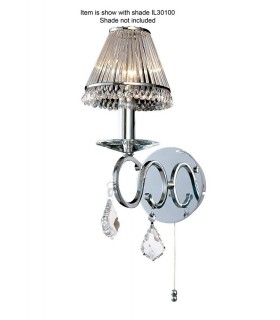 Wall Lamp Switched 1 Candle Light Polished Chrome, Crystal - 1