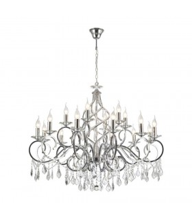 Chandelier 18 Light E14 Polished Chrome, Crystal - 1