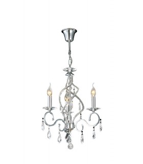 Ceiling Pendant Chandelier 3 Light Polished Chrome, Crystal - 1
