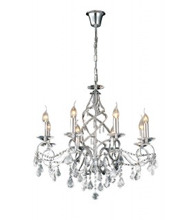 Ceiling Pendant Chandelier 8 Light Polished Chrome, Crystal - 1