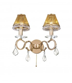 Wall Lamp Switched 2 Candle Light French Gold, Crystal - 1