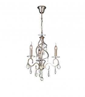 Ceiling Pendant Chandelier 3 Light French Gold, Crystal - 1