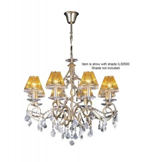 Ceiling Pendant Chandelier 8 Light French Gold, Crystal - 1