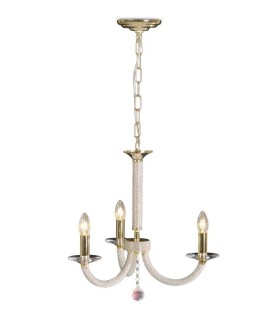 Ceiling Pendant Chandelier 3 Light Gold, Crystal - 1