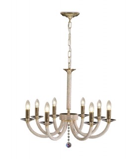 Ceiling Pendant Chandelier 8 Light Gold, Crystal - 1