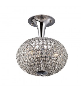 Semi Flush Ceiling 3 Light Polished Chrome, Crystal - 1