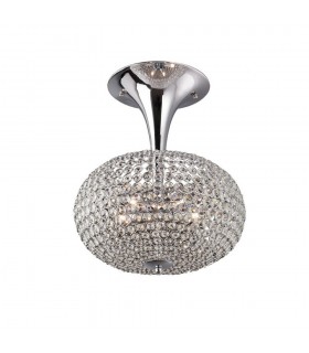 Semi Flush Ceiling 5 Light Polished Chrome, Crystal - 1