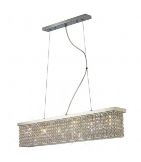 Ceiling Pendant Rectangular 6 Light Polished Chrome, Crystal - 1