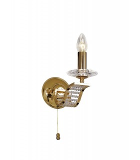 Wall Lamp 1 Candle Light French Gold, Crystal - 1