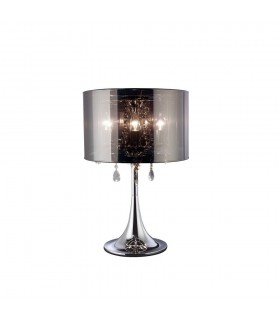 Table Lamp with Chrome Shade 3 Light Polished Chrome, Crystal - 1