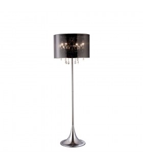 Floor Lamp with Chrome Shade 4 Light Polished Chrome, Crystal - 1