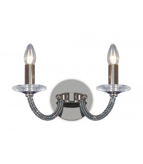 Wall Lamp Switched 2 Candle Light Black Chrome, Crystal - 1
