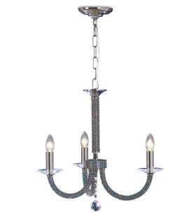 Ceiling Pendant Chandelier 3 Light Black Chrome, Crystal - 1