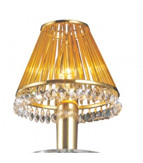 Clip-On Shade with Amber Glass Rods French Gold, - 1