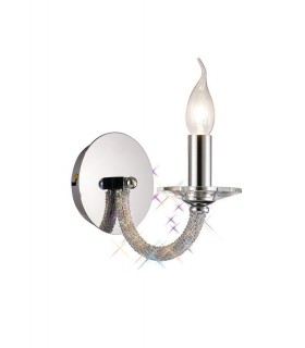 Wall Lamp Switched 1 Candle Light Polished Chrome, Crystal - 1