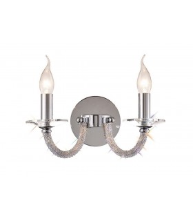 Wall Lamp Switched 2 Candle Light Polished Chrome, Crystal - 1